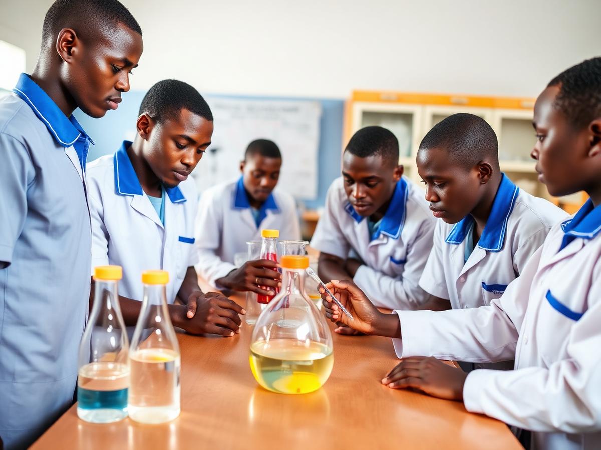 Students in the science laboratory