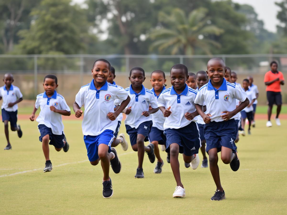 Pupils racing on sports day